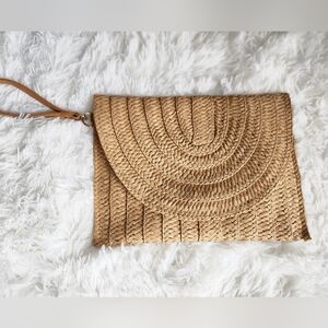 Woven Tan Clutch